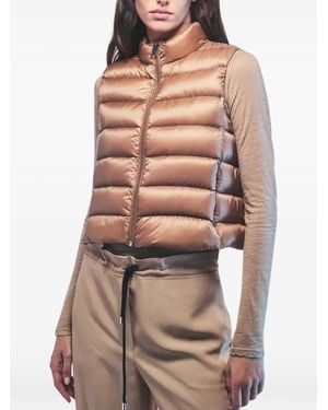 Liviana Conti Quilted Padded Gilet - Natural