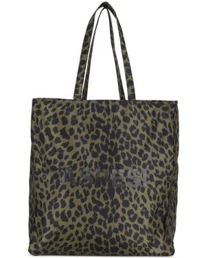Aspesi Animal Print Shopper Bag - Black