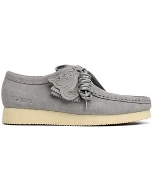 Clarks Bottines Wallabee En Daim À Lacets - White