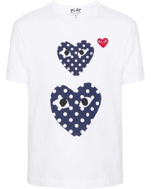 COMME DES GARÇONS PLAY Heart-Motif Cotton T-Shirt - White