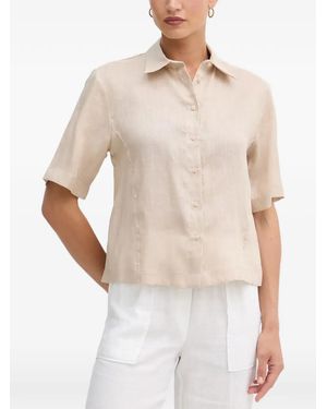 Sisley Short-Sleeved Button-Down Shirt - White