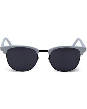Saint Laurent Lunettes De Soleil À Monture Ronde - Blue