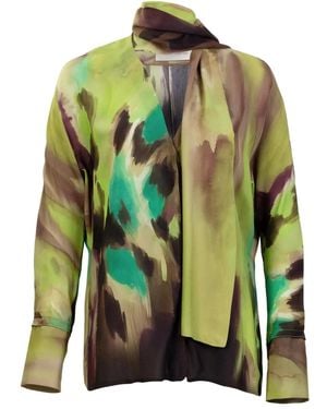 Silvia Tcherassi Jaboca Abstract Print Blouse - Green