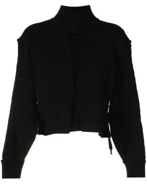Gloria Coelho Jersey con cordones - Negro