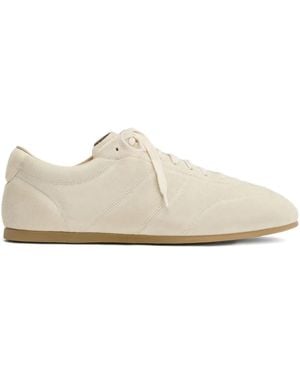 Lemaire Gesteppte Wildleder-Sneakers - Weiß