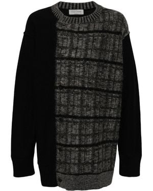 Yohji Yamamoto Contrast-Panel Cardigan - Black