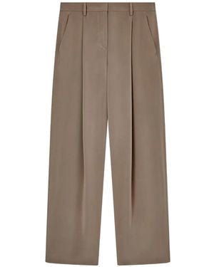 Giorgio Armani Pantalon Ample À Design Plissé - Brown
