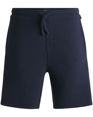 BOSS Logo-Embroidered Pyjama Shorts - Blue