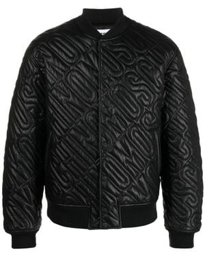 Moschino Logo-Embossed Bomber Jacket - Black