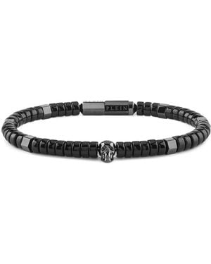 Philipp Plein Beads Skull-Charm Bracelet - White