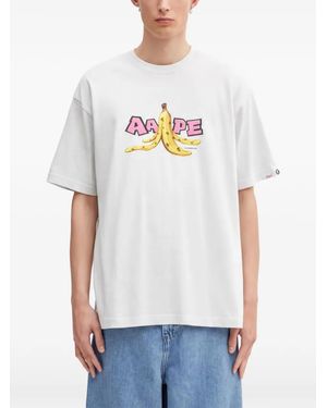 Aape By A Bathing Ape Graphic-Print Short-Sleeve T-Shirt - White