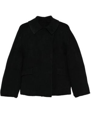 Boboutic Concealed-Fastening Wool-Blend Jacket - Black
