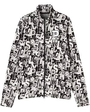 PEARLY GATES Logo-Intarsia Track Jacket - Black