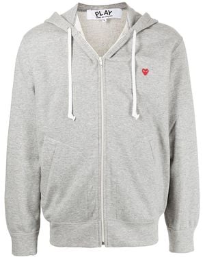 COMME DES GARÇONS PLAY Sudadera con capucha y con parche de corazón - Gris