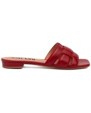 Bibi Lou Holly Interwoven-Strap Sandals - Red