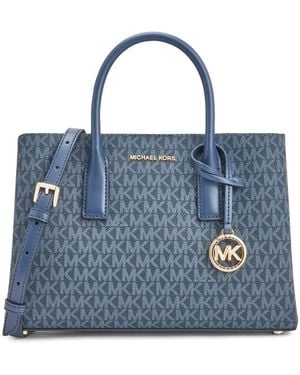 Michael Kors Ruthie Monogram-pattern Canvas Tote Bag - Blue