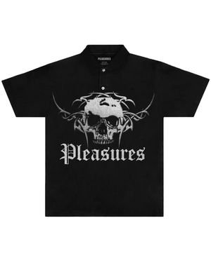 Pleasures Skull Graphic Polo Shirt - Black