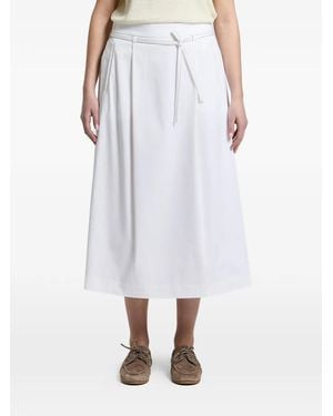 Peserico Midi Belted Pleated Skirt - White
