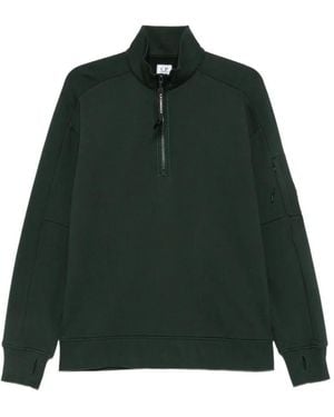 C.P. Company Quarter-Zip Lens-Detail Sweatshirt - Green