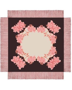 La DoubleJ Reversible Fringed Scarf - Pink