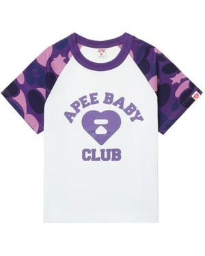 AAPE BY A BATHING AP Camouflage-Print Raglan-Sleeve T-Shirt - Blue