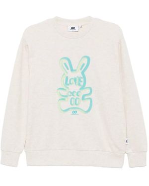 Chocoolate Felpa Con Stampa Grafica - Bianco