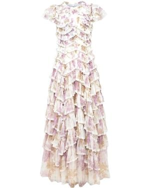 Needle & Thread Vestido con estampado floral - Rosa