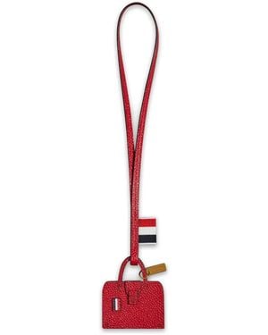 Thom Browne Llavero con logo en relieve - Rojo