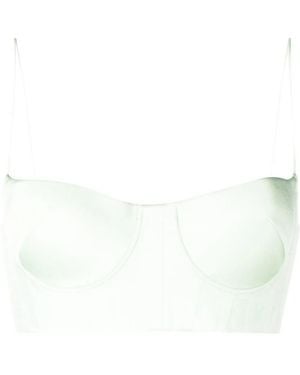 Alex Perry Cropped Bustier Top - White