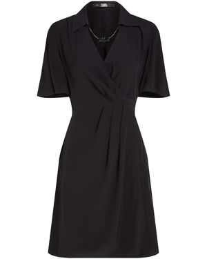 Karl Lagerfeld Signature ラップドレス - ブラック