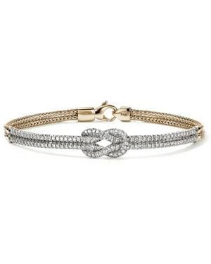 John Hardy Pulsera Love Knot en oro amarillo de 14 ct con diamantes - Blanco