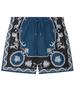 Versace Baroque-Print Swim Shorts - Blue
