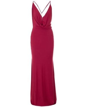 Aniye By Cowl-Neck Open-Back Dress - Red