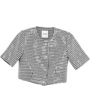 Sandro Veste À Motif Pied-De-Poule - Gray