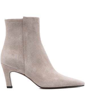 Roberto Festa Pointed-Toe Suede Boots - White