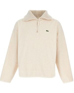 Lacoste Fleece-Effect Half-Zip Sweatshirt - White
