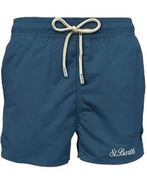 Mc2 Saint Barth Zwembroek Met Geborduurd Logo - Blauw