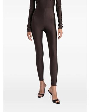 ANDAMANE Holly 80's High-Waisted Shiny Leggins - Black