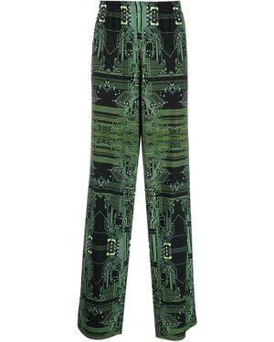 Vetements Cyber Fluid Wide-Leg Pants - Green
