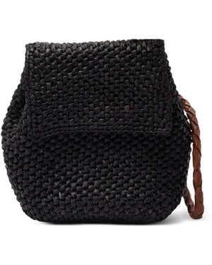 IBELIV Mini Zaz Raffia Braided Satchel - Black