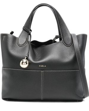 Furla Logo-Lettering Tote Bag - Black