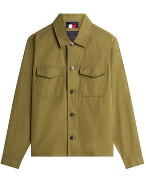 Tommy Hilfiger Logo-Patch Flap-Pocket Jacket - Green
