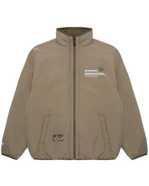 Aape By A Bathing Ape Logo-Patch Zip-Up Jacket - Natural