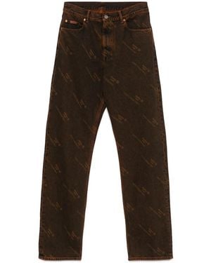 Martine Rose Logo-Print Jeans - Brown