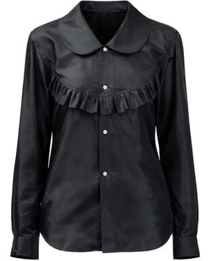 COMME DES GARÇON BLACK Ruffled Collar Shirt - Black