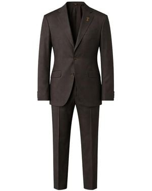 Pal Zileri Logo-Plaque Single-Breasted Suit - Black