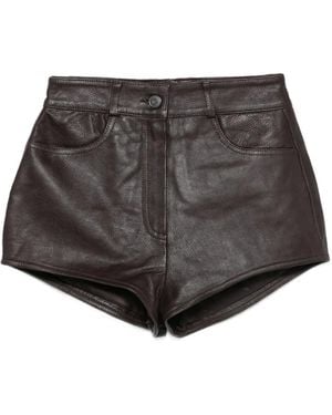 Frankie Shop Loen Leather Pocket Shorts - Gray