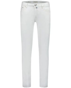 Jacob Cohen Vaqueros Slim Con Parche Del Logo - Blanco