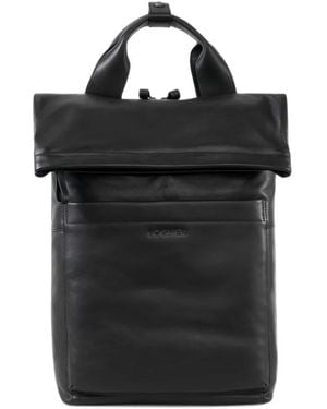 Bogner Calgary Leon Foldover-Rucksack Aus Leder - Schwarz