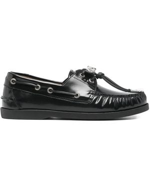 Toga Tone-Hardware Boat Shoes - Black